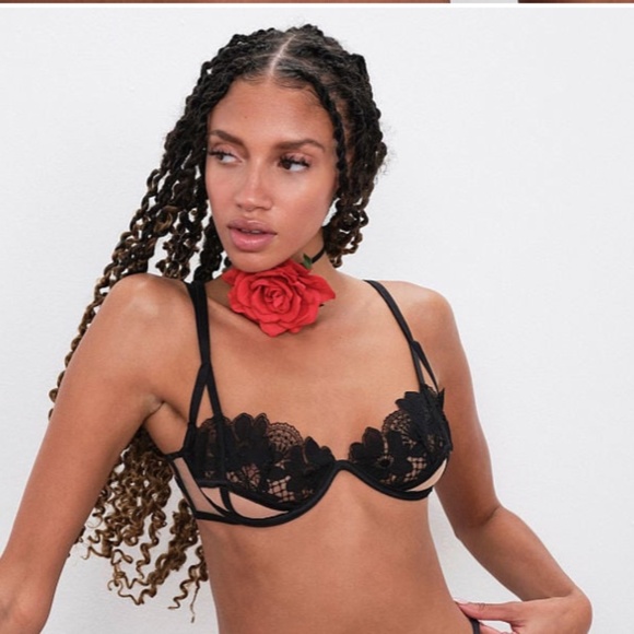 NWT For Love and Lemons 🍋 Aimee Peekaboo Underwire Bra Small DD - Picture 2 of 5